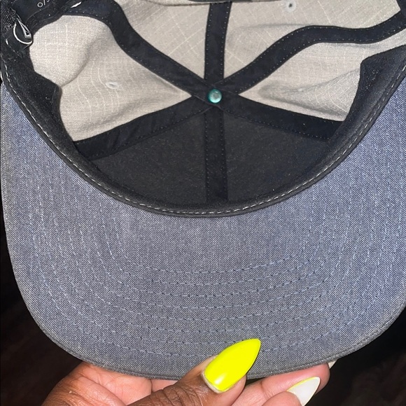 Volcom Blue and Gray Snapback Hat with Logo - Picture 4 of 7